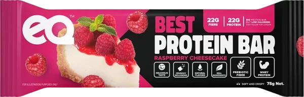 EQ Best Protein Bar 75g Raspberry Cheesecake