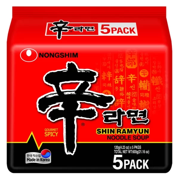 nongshim 5pk shin ramyun noodle soup