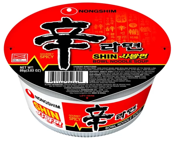 nongshim bowl 86gr shin bowl noodle soup