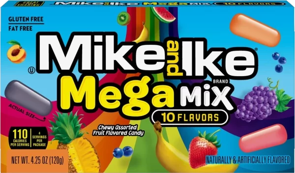 mike and ike mega mix 10 flavours chewy candy