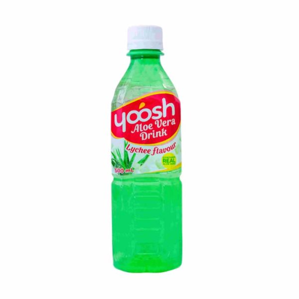 yoosh aloe vera 500 ml lychee flavour drink