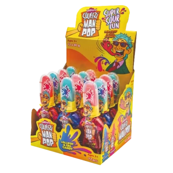 Squeezi man pop 12x80g