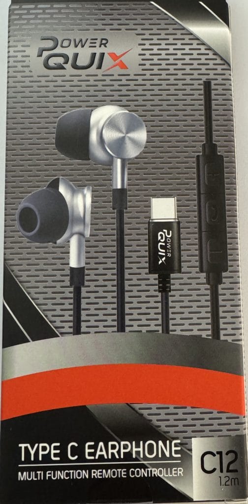 Power Quix Earphone Black 1.2m