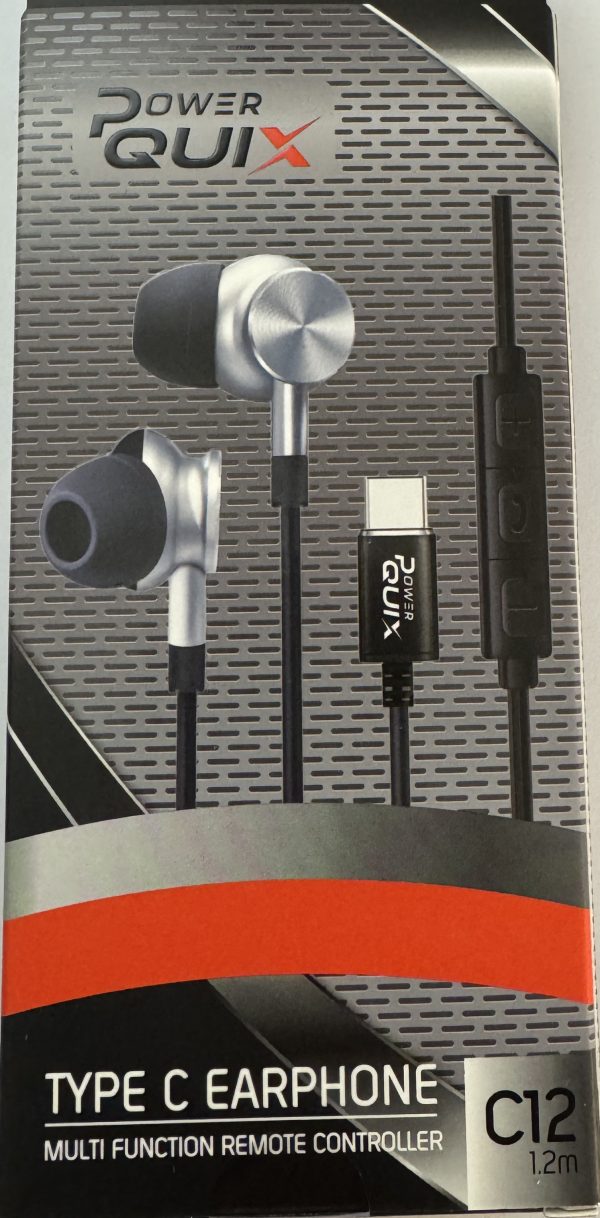 Power Quix Earphone Black 1.2m