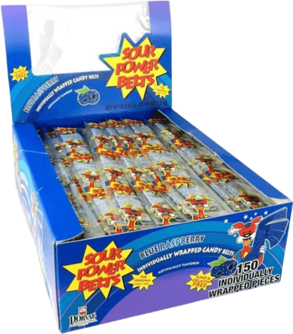 Sour power belts blue raspberry 150 pieces