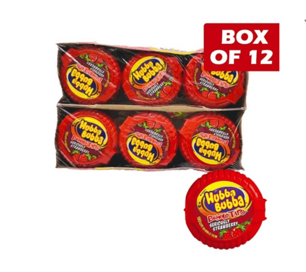 Hubba Bubba Bubble Tape Seriously Strawberry 56g * 12 Pack