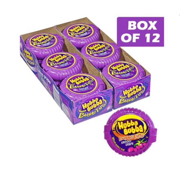 Hubba Bubba Bubble Tape Groovy Grape 56g * 12 Pack