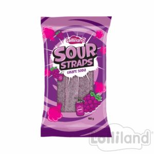 Lolliland Sour Straps Grape Sode 12x160g